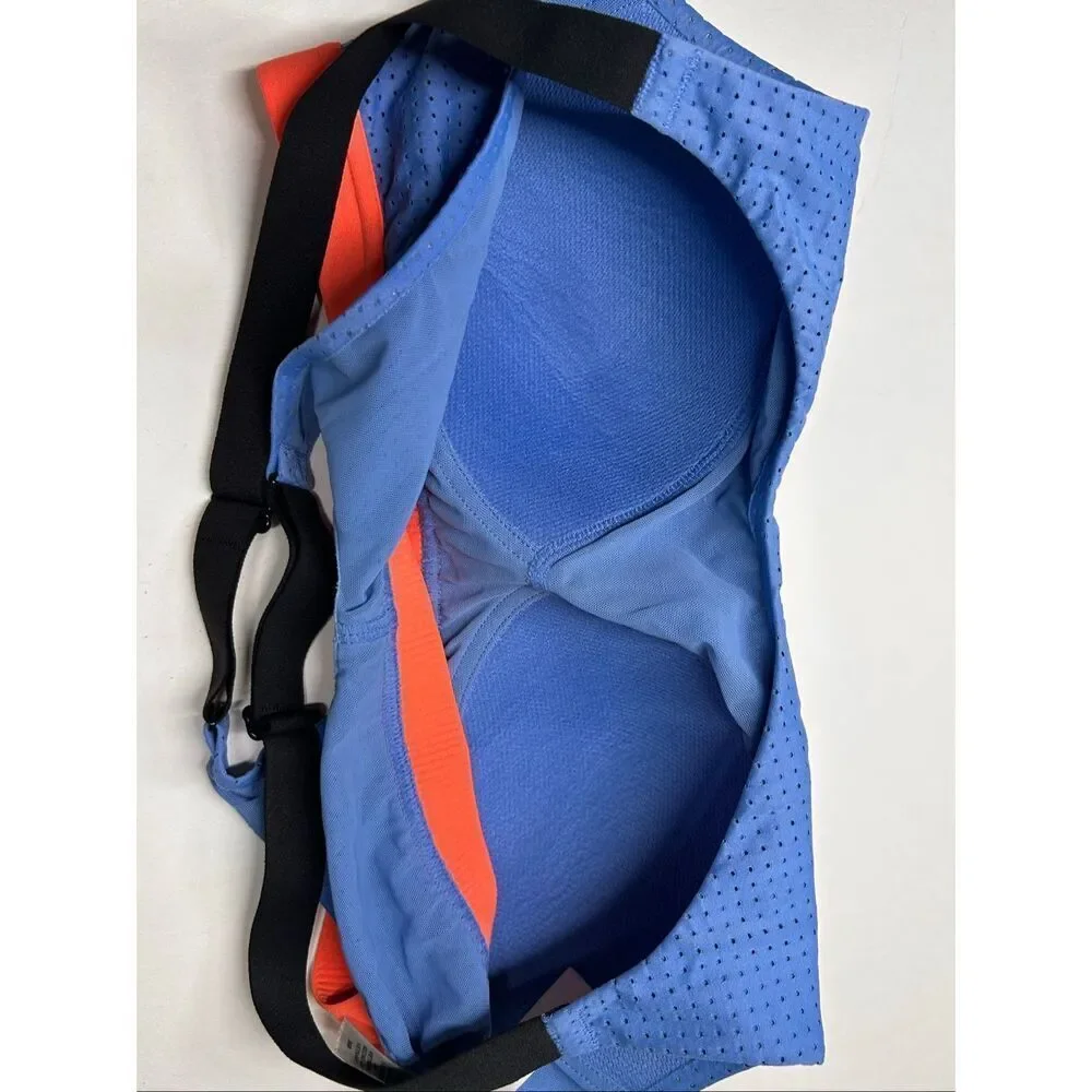 Victoria Secret Sport Blue & Orange Racerback Sports Bra Size 36B Padded Mesh - Picture 3 of 6